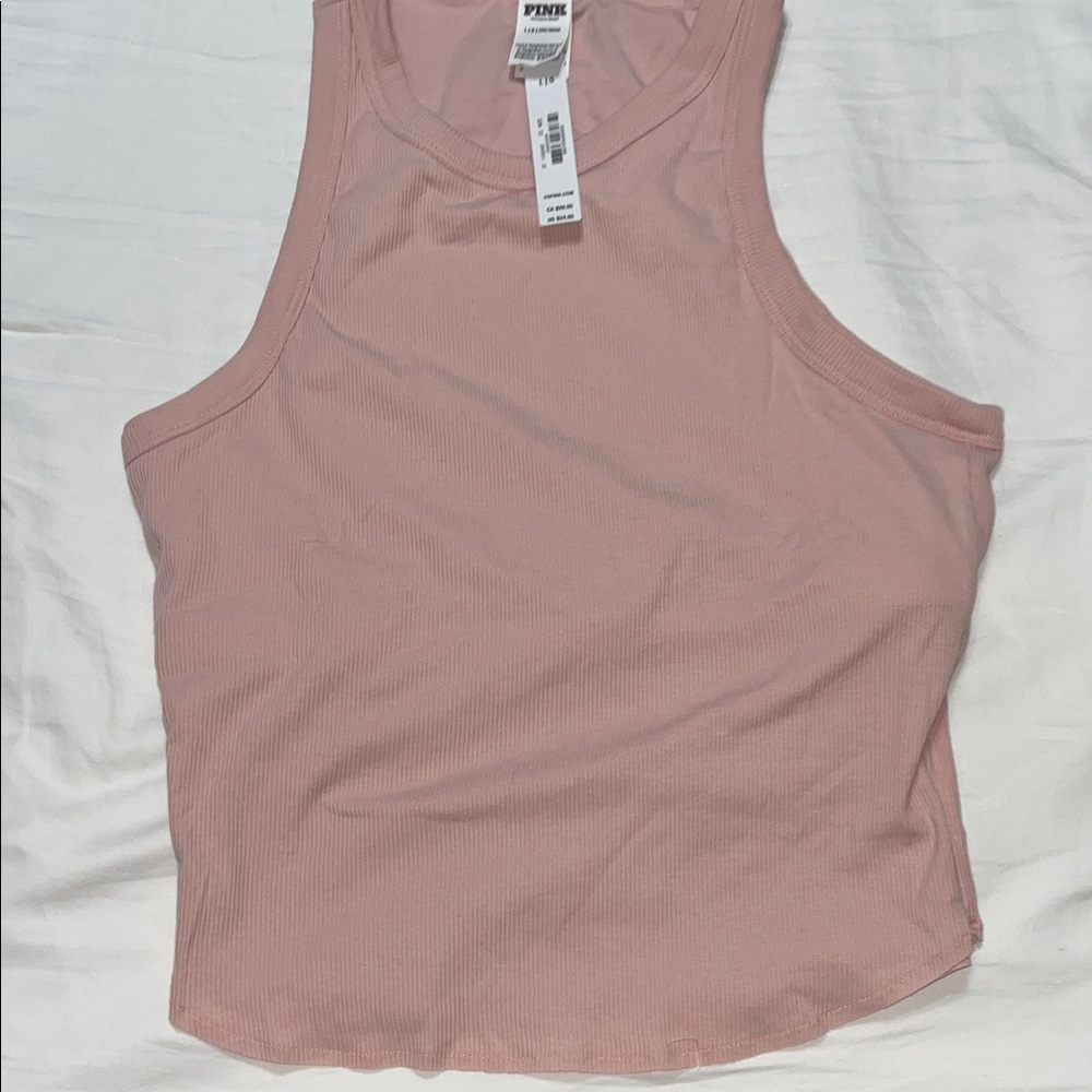 PINK Victoria's Secret Soft Ribbed Tank Top in Dusty Pink L